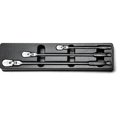 90-Tooth Locking Flex-Head Ratchet Set Chrome Vanadium Steel 3-Piece - Image 1 of 4