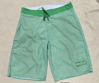 Pantalones Cortos de Natación RVCA Para Hombres Verde con Cordón Ligeros Sin Forro Talla 33 Foto 1 de 4