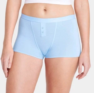 3 Damen Unterwäsche Boyshorts Hipster Panty Slip blau beige Gingham Small - Bild 1 von 9