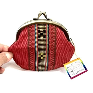 Okinawa Minsar Bolsa Compacta Estuche para Monedas Cartera Buena Suerte Textil Tradicional Rojo - Imagen 1 de 3