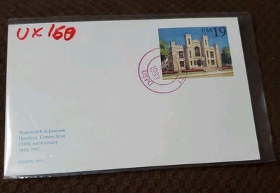 1991 U.S. Sc# UX160 Wadsworth Atheneum CT 19¢ Postal Card Franked Postcard - Image 1 of 2