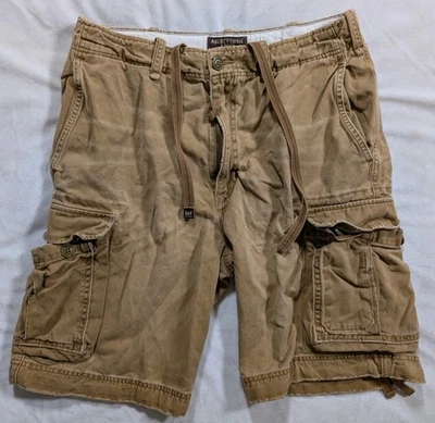 Vintage Y2K Hollister Cargo Drawstring Shorts Mens 32 Brown Baggy Heavyweight - Image 1 of 4