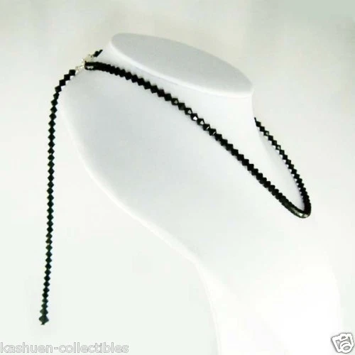 Nero 12 " Schiena Goccia Realizzato Con Cristallo Swarovski Argento Collana - Immagine 1 di 1