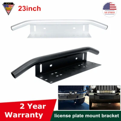 Bull Bar Front Bumper License Plate Mount Bracket For Offroad Car LED Light Bar - Image 1 of 4