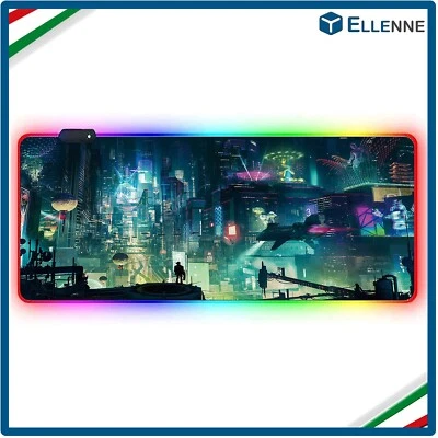 ✅RGB TAPPETINO XXL - MOUSE PAD GAMING LUCI LED 900X400 ANTISCIVOLO MODERNO C06✅ - Immagine 1 di 4