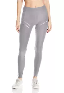 NWT $78 WomenX By Gottex Leggings Active Yoga Back Mesh Leggings Gray Heather L - Picture 1 of 12
