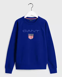 GANT Men's Yale Blue Shield Crew Neck Sweatshirt 2046004 Size Medium - Picture 1 of 1