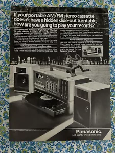 Vintage 1985 Panasonic Triple Take Print Anuncio Portátil Tocadiscos Cassette Estéreo - Imagen 1 de 7