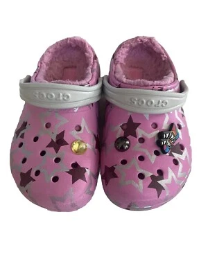 Crocs Kids Classic Disco Dance Party Clog Shoes Stars/Pink Size C13 - Image 1 of 4