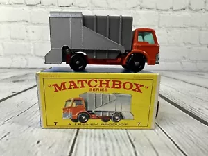 LESNEY Matchbox Series No. 7 Orange FORD Refuse Truck w/ Original Box Vintage - Picture 1 of 7