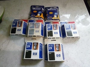 CARTUCCE HP INKJET NERE STAMPA X8 6 NR 29 E 2 29A ANCORA SIGILLATE FUORI DATA - Foto 1 di 6