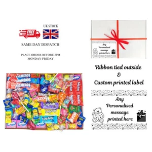 American Sweet Mix Süßigkeiten Geschenkbox 30/50/100 personalisiert Korb USA Vatertag - Bild 1 von 20