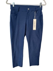 Yelete Ultra Stretchy Capri Jeggings Womens Medium Denim Blue Five Pockets NEW - Picture 1 of 8