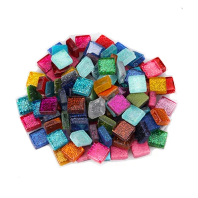 Glitter Glass Mosaic Tiles Crafting Pieces Art Hobbies Assorted Colors 50pcs - Image 1 of 4