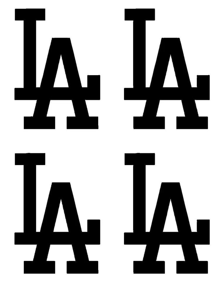 ORACAL Los Angeles LA Dodger Logo Vinyl Decal Laptop Car Window set of 4 small Stickers