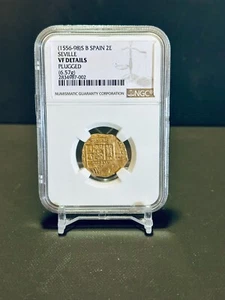 1556-98 SEVILLE 2 ESCUDOS NGC VF DETAILS - Picture 1 of 2