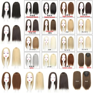 Synthetic Hair Topper Piece Women Hairpiece Toupee Topper Closure Without Bangs - Picture 1 of 13