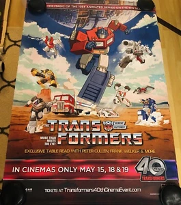 THE TRANSFORMERS 40TH Anniversary ORIGINAL DS 27X40 Movie Poster VERY RARE 1984 - Picture 1 of 1