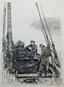 COLIN HUNTER ETCHING SHAKING THE NETS - Picture 1 of 6