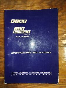 1972 Fiat 128 Sport Coupe Specs and Data Manual Original