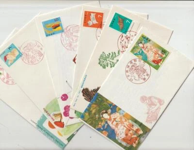 Japan Collection of 6 FDC 1965-1971 Geisha Year of the Dog, Boar Horse Cock etc. - Image 1 of 4