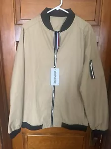 Doinline Sz XL Flight Bomber Jacket Lightweight Softshell Coat Sportwear Zipper - Picture 1 of 6