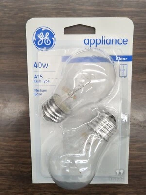 2 pk GE 40-Watt Appliance Light Bulbs with Medium Base - 415 Lumens - Image 1 of 2