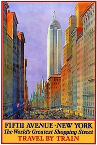 PÓSTER DE VIAJE REPRODUCCIÓN ESTILO VINTAGE NUEVA YORK Elección de tallas. - Imagen 1 de 3