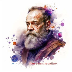 Galileo Galilei in Watercolor - Art Print - Picture 1 of 1