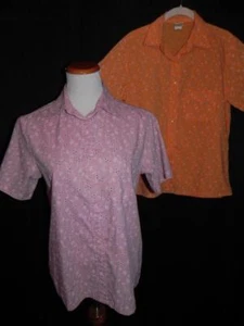 BOCA BAY Mujer S Conjunto de 2 Camisetas de Campamento Blusas Rosa Naranja Broches Imitación Ojales q27 - Imagen 1 de 10