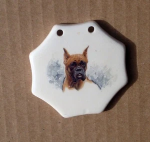 Boxer Dog Ceramic Tile Ornament Octagon Wall Decor 2.5" New - Picture 1 of 2