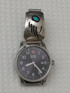 Sterling Silver Bear Paw Navajo by Pearlene Spencer Band Wenger Swiss Military W - Picture 1 of 12