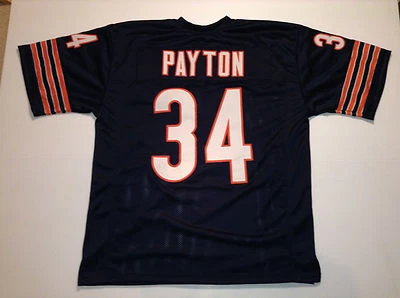 UNSIGNED CUSTOM Sewn Stitched Walter Payton Blue Jersey - M, L, XL, 2XL, 3XL - Image 1 of 2