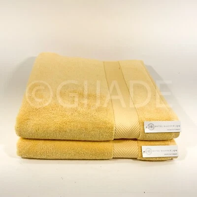2Pc Hotel Balfour Yellow 100% Cotton 2 Bath Towels Made In Turkey New - Image 1 of 4