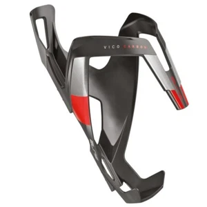 New Elite Vico Carbon Water Bottle Cage Holder - Matte Black / Red - Picture 1 of 1