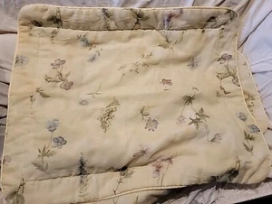 CROSCILL Forget Me Not Yellow FLORAL Pillow Sham Set 2 Cottage Shabby Chic - Picture 1 of 6