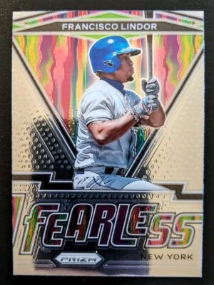 2021 Panini Prizm Baseball Francisco Lindor Fearless Insert #FR-6 New York Mets - Image 1 of 4