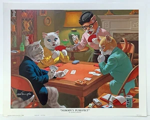 Carte da gioco gatti Arthur Kaplan Nobody's Purr-fect stampa di Arthur Sarnoff - Foto 1 di 1