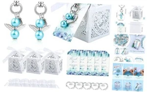 100 Pcs Baby Shower Favors for Boys, Angel Keychains Favor Baptism Favor Boxes - Picture 1 of 7