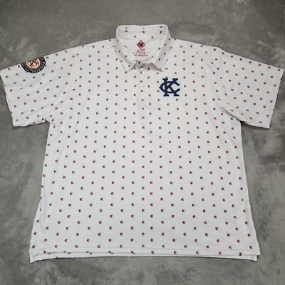 Camisa polo de rendimiento de club de béisbol Kansas City Monarchs para hombre XXXL blanca KC AOP Foto 1 de 4