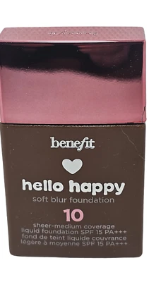 Benefit Dark Foundation Hello Happy Soft Blur Foundation 10 Deep Warm 30ml SPF15 - Image 1 of 4