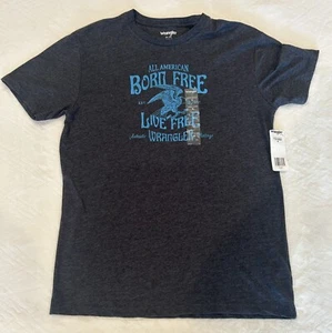 Wrangler Men's Lightweight T-Shirt- Dark Heather Gray-Size Medium-Logo on Front - Picture 1 of 6