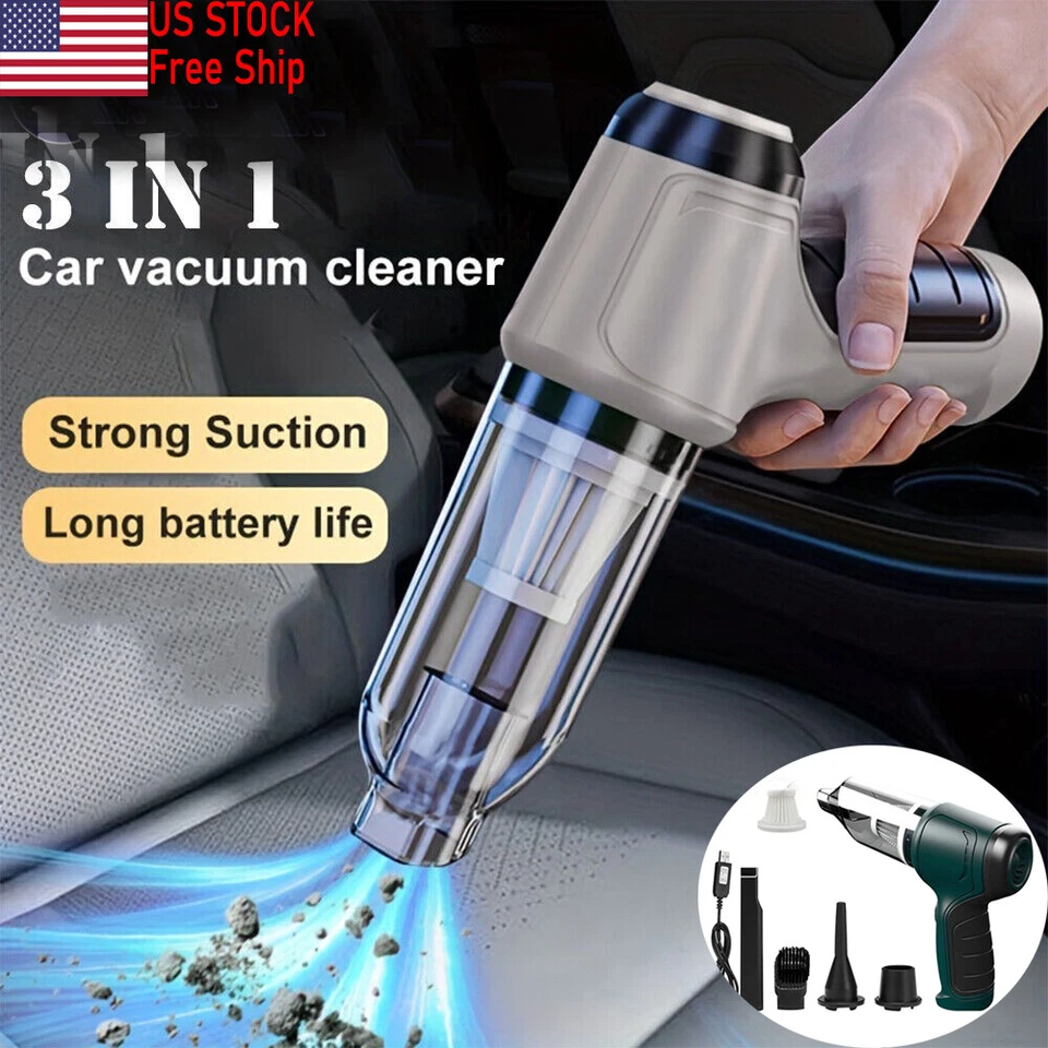 3 In 1 Wireless Car Vacuum Cleaner Household 9000Pa Strong Suction Mini Cleaner - Image 1 of 4