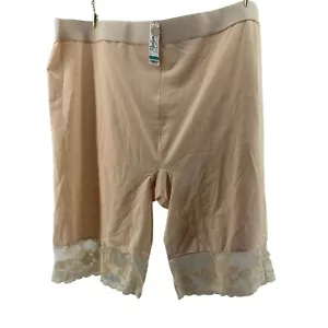 Micro Long Leg Girdle Beige Nylon Blend Panty Lace Trim Womens Size 5XL - Picture 1 of 5