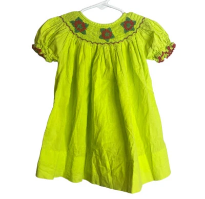 Vestido Bebe Calado 9 Meses Obispo Verde Vacaciones Navidad Navidad Foto 1 de 4