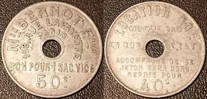 Jeton - Paris - Mon Bernot Frères, 158 rue Lafayette bon pour 1 sac vide 50c ! - Imagen 1 de 1