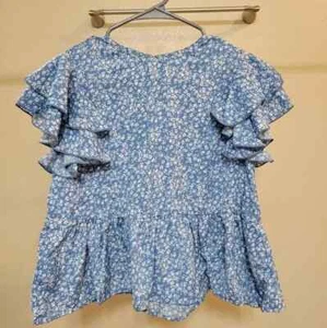 Shein girls ditsy floral print butterfly sleeve peplum blouse size 11-12y Summer - Picture 1 of 5