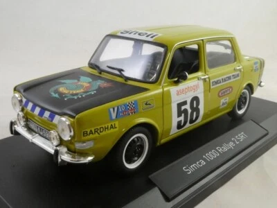 Norev Simca 1000 Rallye 2 SRT #58 acide green 1973 1/18 185699 - Immagine 1 di 3
