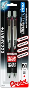 Energel Pro Permanent Gel Ink Pen, (0.7Mm) Medium Point, Red Ink, 2-Pk (BLP77BP2 - Picture 1 of 12