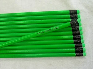 12 matite personalizzate rotonde "VERDE FLUO" - Foto 1 di 1